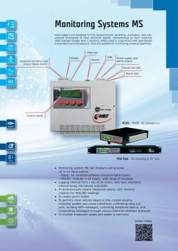 Catalogue Sheets - COMET MS Monitoring Systems